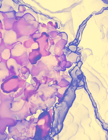 Wedding Invite Design. Yellow Pastel Flow Water.の写真素材