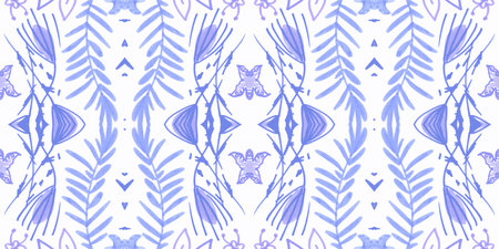 Flowers folk design. Seamless ethnic ornament. Hand drawn bohemian print.