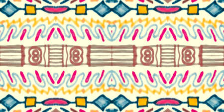 Seamless peruvian pattern. Hand drawn aztec illustration.の写真素材