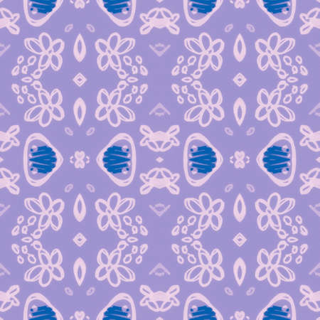 Abstract folk ornament. Seamless ethnic design. Watercolor flower background.の写真素材