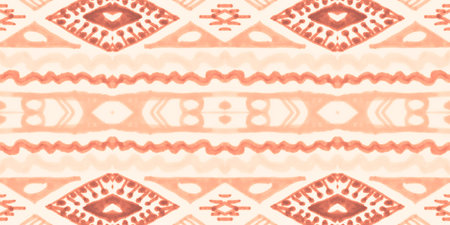 Seamless peruvian pattern. Hand drawn aztec illustration.