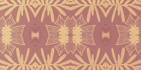 Hand drawn floral ethnic pattern. Seamless abstract batik print.