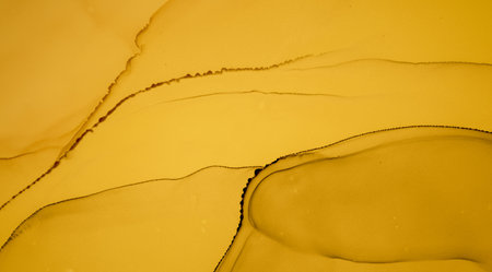 Gold Fluid Art. Liquid Abstract Illustration.の写真素材