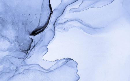Mixing Inks. Fluid Flow Wallpaper. Blue Marbleの写真素材