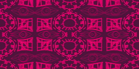 Watercolor mosaic. Abstract geometric ethnic ornament.