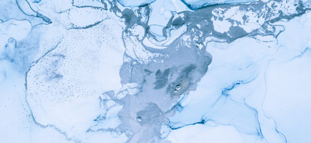 Ink Colours Mix. Art Wave Wallpaper. Blue