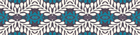 Retro tile pattern. Seamless azulejo design. Watercolor portuguese ornament.
