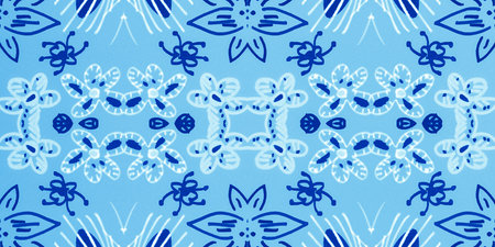 Flowers folk design. Seamless ethnic ornament. Hand drawn bohemian print.
