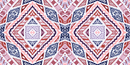 Seamless ethnic background. Geometric aztec pattern.