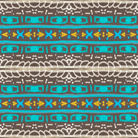 Navajo seamless pattern. Hand drawn ethnic background.