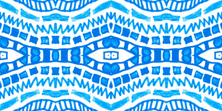 Watercolor mosaic. Abstract geometric ethnic ornament.