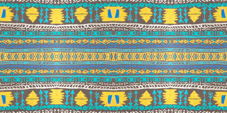 Seamless ethnic background. Geometric aztec pattern.