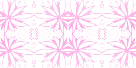 Seamless flower folk pattern. Abstract ethnic print. Watercolor batik background.