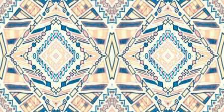 Seamless peruvian pattern. Hand drawn aztec illustration.
