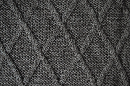 Organic knitted background with macro wool threads.