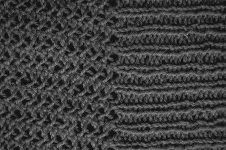 Handmade knitting material with macro wool threads.