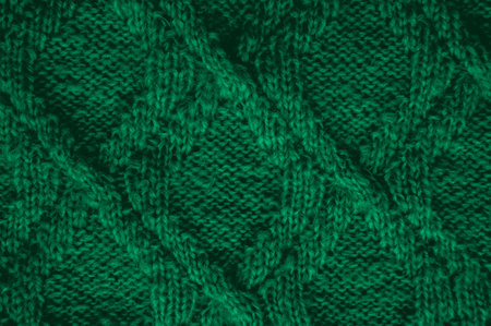 Handmade knit background with detail wool threads.の写真素材