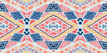 Seamless ethnic background. Geometric aztec pattern.