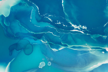 Luxury Ocean Waves. Hand Painted on Canvas.の写真素材