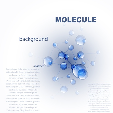Vector glossy blue molecule backgroundのイラスト素材