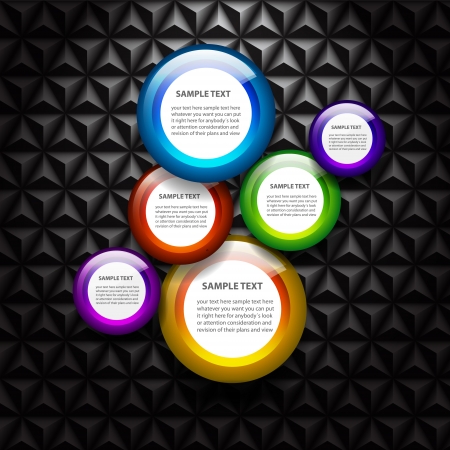 Vector round glossy web boxesのイラスト素材