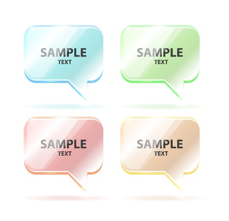Vector glass speech bubbles isolatedのイラスト素材