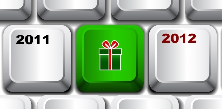 Vector Christmas keyboard key with shadowのイラスト素材