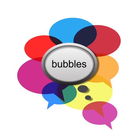 Vector metal speech bubble on colorのイラスト素材