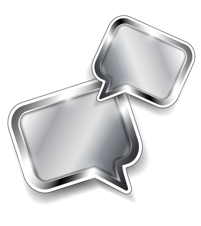 Glossy metal vector speech bubbleのイラスト素材