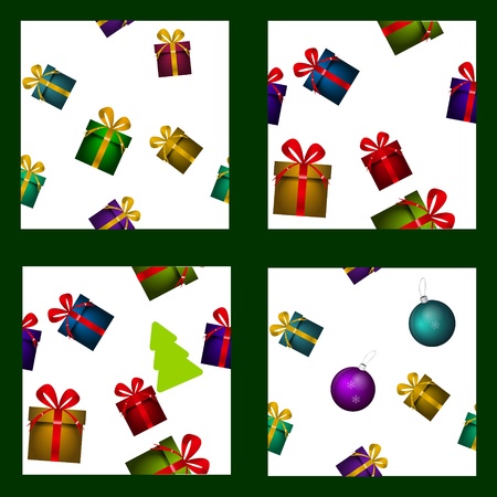 Vector Christmas patterns (gift boxes and trees)のイラスト素材