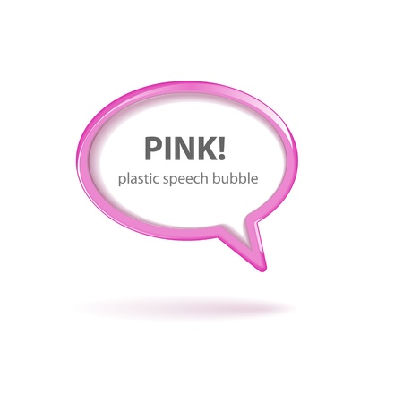 Vector pink plastic speech bubbleのイラスト素材