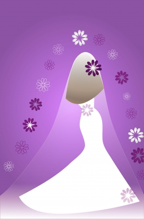 Vector weddig background (bride's back)のイラスト素材