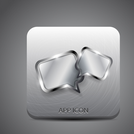 Metal vector application icon (chat, forum, social network)のイラスト素材