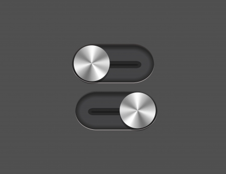 Vector metal slide switch set (on and off)のイラスト素材