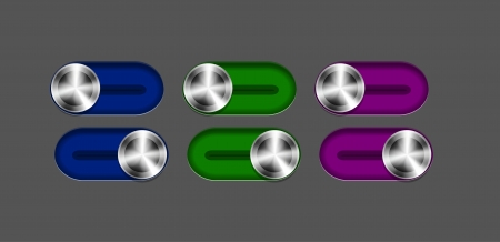 Vector metal slide switch set (on and off)のイラスト素材