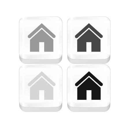 White vector home button isolated on whiteのイラスト素材