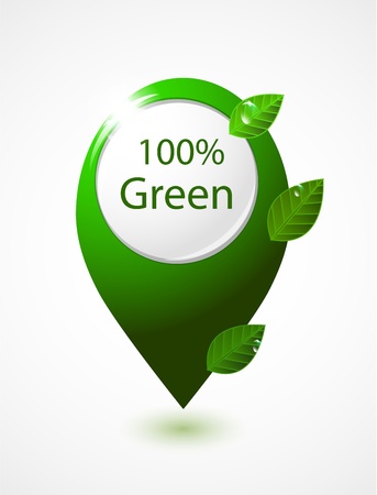 Green 100% natural map pointerのイラスト素材
