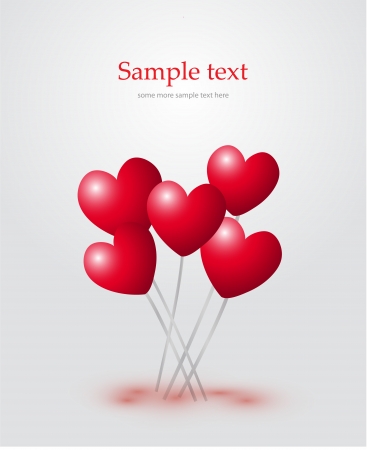 Vector shiny heart-shaped balloons with colorful shadowsのイラスト素材