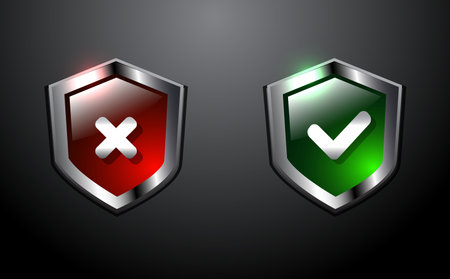 Shiny vector shieldsのイラスト素材