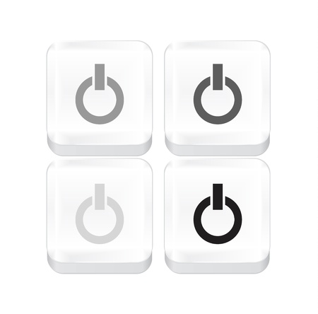 White vector power button on whiteのイラスト素材