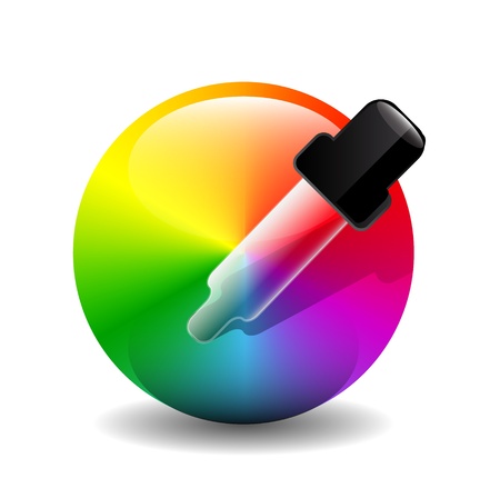 Vector color picer icon (dropper over color palette)のイラスト素材