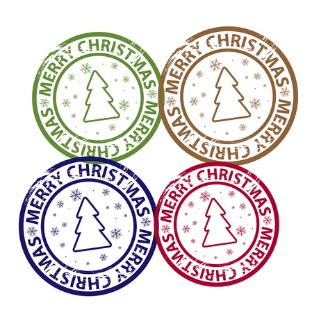 Vector Christmas grunge rubber stampのイラスト素材