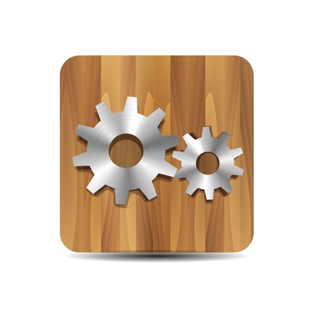 Settings   administrator   cogwheel on woodのイラスト素材