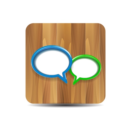 Vector speech bubbles on woodのイラスト素材