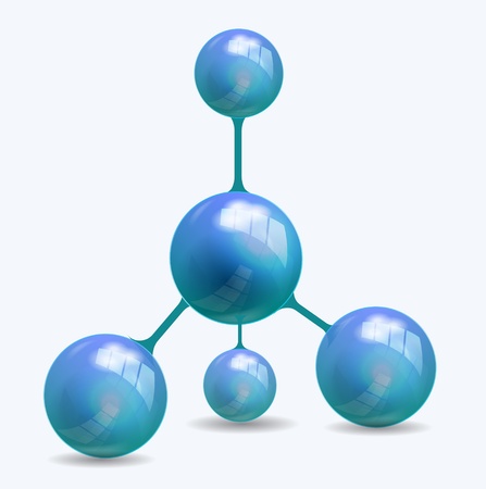Vector abstract blue molecule structureのイラスト素材