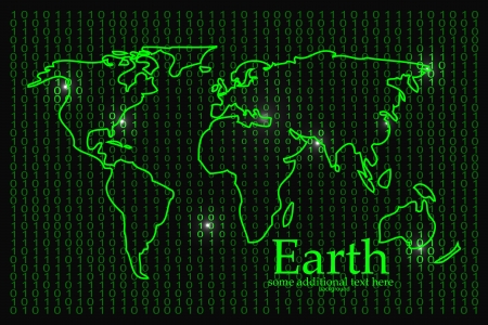 Glowing green world map backgroundのイラスト素材