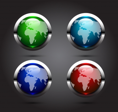 Glossy vector Earth globeのイラスト素材