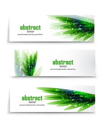 Vector green grass bannersのイラスト素材