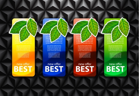 Best offer banners with green leavesのイラスト素材