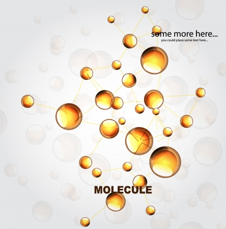 Glossy orange molecules backgroundのイラスト素材